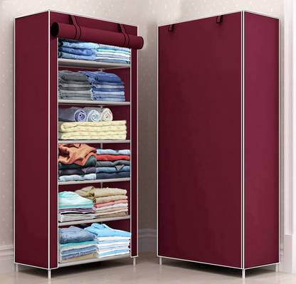 FLIPZON Multipurpose Storage Rack, 6 Layer PP Collapsible Wardrobe
