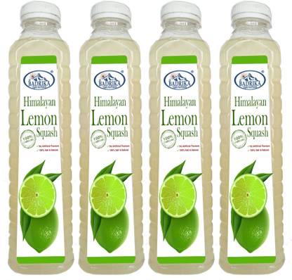Badrika Pure Natural Himalayan Lemon Squash Pack Of 4 (750 ML Each)