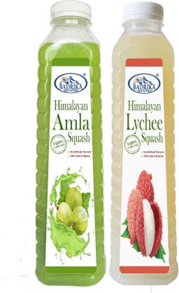 Badrika Pure Natural Himalayan Amla/Gooseberry And Lyhcee | Litchee Squash Combo