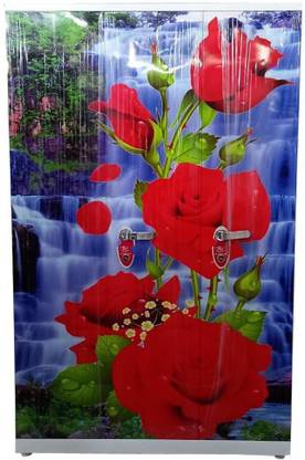 Paul's 3door high glossy printing handel lock Metal Almirah