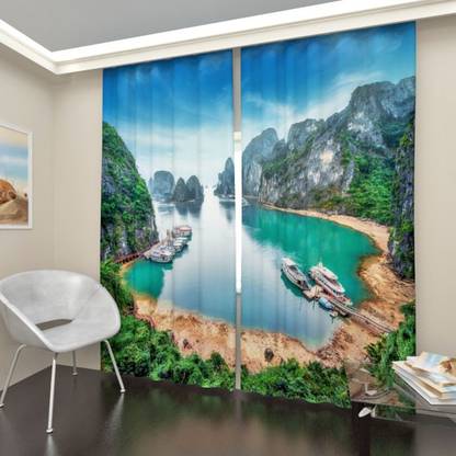 Vmd 154 cm (5 ft) Polyester Room Darkening Window Curtain (Pack Of 2)