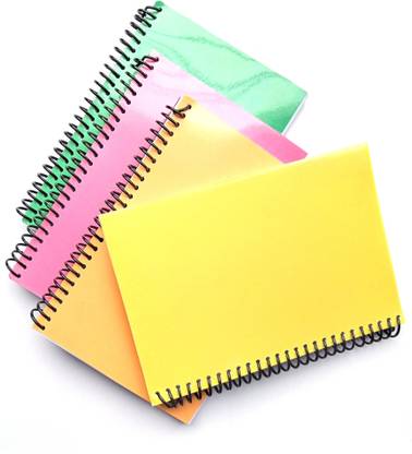 KRASHTIC Spiral Notebook For School and College Student Set of 4 ,200 Pages ,75 GSM A4 Note Book Unruled 200 Pages