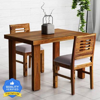 Kendalwood Furniture Premium Dining Room Furniture Wooden Dining Table with 2 Chairs Solid Wood 2 Seater Dining Set  (Finish Color -Rustic Teak Finish, DIY(Do-It-Yourself))