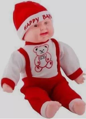 White Devil Laughing teddy bear laugh while pressing his stomach (Multicolor)