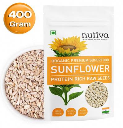 Nutiva Organics 400 Gram Sunflower Seeds - Imported Superfood (Raw) Super Seed Sunflower Seeds