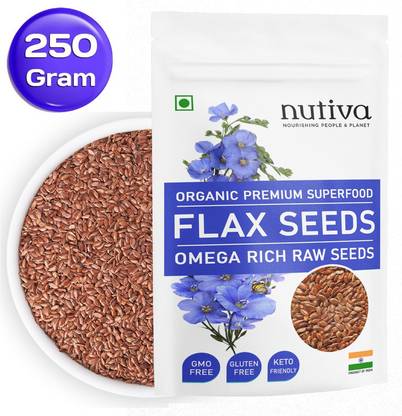 Nutiva Organics 250 Gram Flax Seeds for Weight Los Alsi/Linseed (Raw) Super Seed Brown Flax Seeds