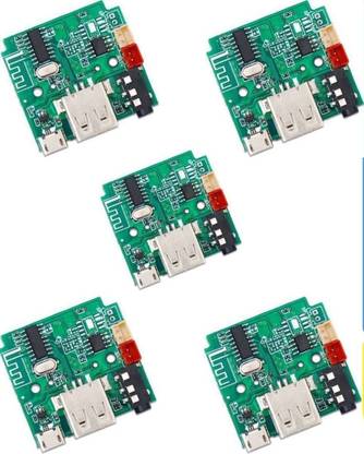 CyberSupreme SS TG113 Speaker Board, 5V Bluetooth Amplifier FM USB AUX Card Module PACK OF 5 Sound Recorder and Sound Circuit Electronic Hobby Kit