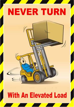 RLDigitalUnits never turn with an elevated load Emergency Sign