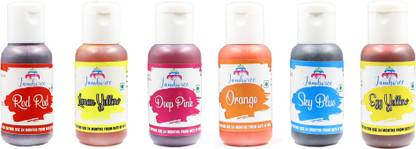 JAMBOREE Concentrated Edible Gel Colour | Food Colouring For Icing, Cakes Decor Red, Yellow, Pink, Orange, Blue, Yellow