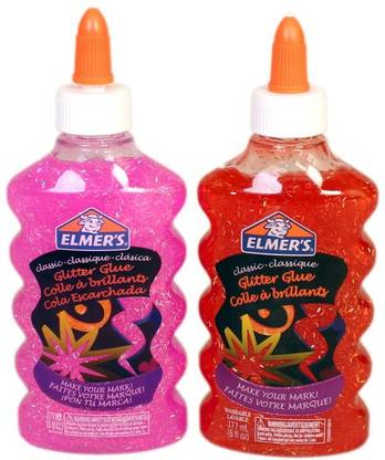 Elmer's Glitter Glue 180 Ml Pink & 180 Ml Red Glue