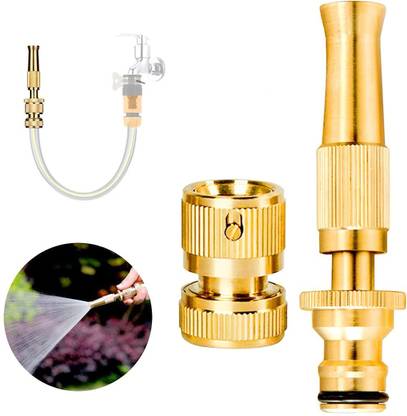 SEVENSPACE Brass Nozzle Water Spray Gun Hose nozzle 1/2'' Twist Water Jet Hose Nozzles Hose Connector
