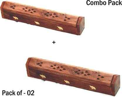 KABILA Agarbatti Dan Wooden Incense Holder Box (Elephant Design) Agarbatti Wooden Incense Holder Set
