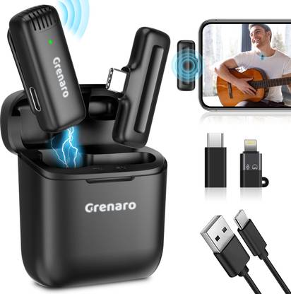 Grenaro Wireless Mic Noise Reduction with Type-C Android & iPhone (One to One) Microphone