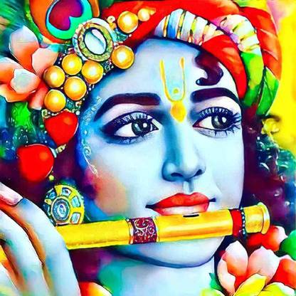Self Adhesive UV Coated High Resolution Vinyl Print – Shri Krishna Poster Fine Art Print