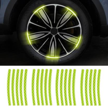 Jiyatech Car Tyre Reflective Stickers Universal Safety Warning reflector Green 7 mm x 0.09 m Green Reflective Tape
