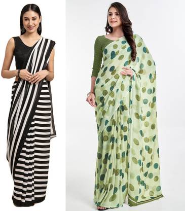 Ambuja International Printed Daily Wear Georgette Saree with Unstitched Blouse