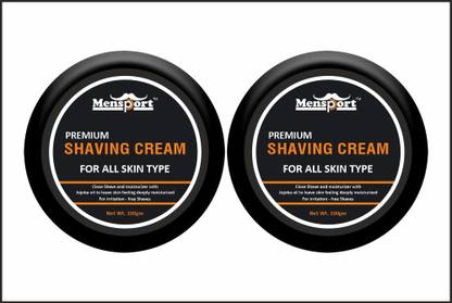 Mensport Shaving Cream For Men with Jojoba Oil For Soft & Smooth Shave Pack of 2 100 gms