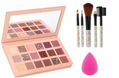 Eaglemart Fashion Makeup Nude Eyeshadow + 5 pcs brush + 1 puff