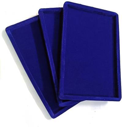 Darshik Blue Velvet Tray 12x8" inch Display Jewel Vanity Box (Blue) PACK OF 3 PCS jewellery finding, Velvet Beading Tray, Display Organizer Tray Vanity Box
