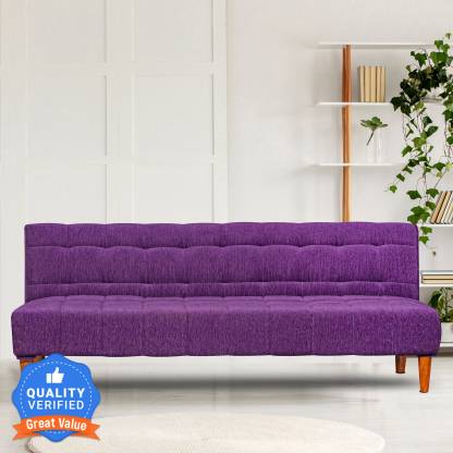 Seventh Heaven 4 Seater Wooden Sofa cum Bed, Chenille Molfino Fabric 72x36x16: 3 Year Warranty 4 Seater Single Solid Wood Pull Out Sofa Cum Bed