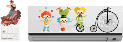 Pixel Print 65 cm Funny Joker Kids Room AC Sticker with Extra Dance Switch Sticker Self Adhesive Sticker