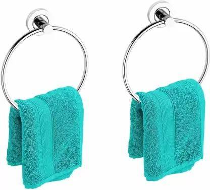 HOME13 304 Stainless Steel Towel Ring/ Round Holder /Napkin Ring/Bathroom Set of 2 Silver Towel Holder
