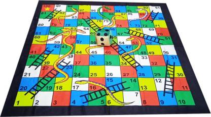 Muren Snake & Ladder Game Big Size Mat 4 X 4 Ft - 4 Inches Dice, Anti ...
