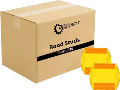 Robustt Road Reflector, Plastic ABS Road Stud (Set of 20 pieces, Yellow and Red) Emergency Sign