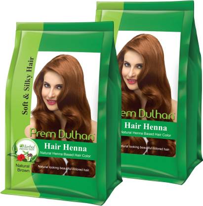 Prem Dulhan Hair Henna Natural Henna Based Hair Color |Natural Brown| -125gm (Pack of 2)