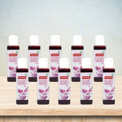 PURAMIO Milk Shake Mix | Concentrate- (Rose), 30ml Each (Pack Of 10)