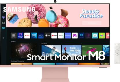 SAMSUNG M8 81.28 cm (32 inch) 4K Ultra HD VA Panel with embedded TV Apps, Multiple Voice Assistants, Smart Home Controls, Inbuilt Slim Fit Camera with Auto Face Tracking & Zoom & 2.2 CH Inbuilt Speaker Iconic Slim Smart Monitor (LS32CM80PUWXXL)