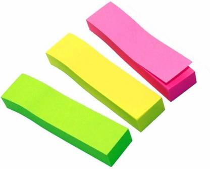 ROOTS Mini Text Highlighter Strips/Neon Colored Index Flags Fluorescent Sticky Note 40 Sheets Sticky Note Highlight Pad - 3 Sets (360 sheets), 3 Colors