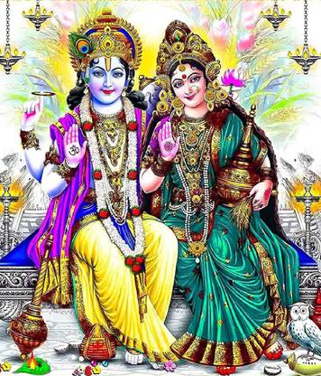 Self Adhesive UV Coated High Resolution Vinyl Print – Lakshmi Narayan Poster Fine Art Print