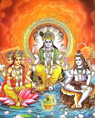 Self Adhesive UV Coated High Resolution Vinyl Print – Trimurti Poster Fine Art Print