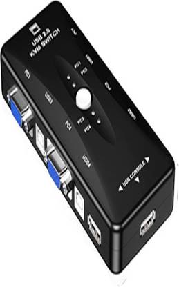 dhruvga USB 2.0 KVM Switch 4 port, VGA Switch Box Adapter Connector(DHV-SWT-0083) Media Streaming Device