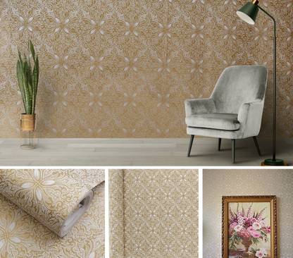 Anna Stella 304.8 cm Self Adhesive Removable Peel and Stick Wallpaper 45 X 304.8 cm (Beige) Self Adhesive Sticker