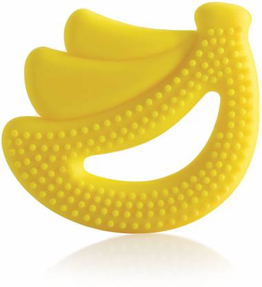 Beebaby Banana Shape Silicone Teether for Baby with Carry Case, BPA Free, 3M+, Yellow Teether