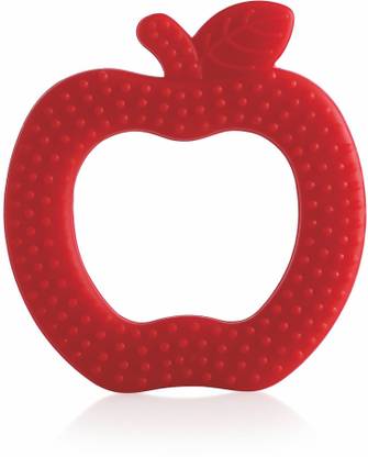 Beebaby Apple Shape Soft Silicone Teether for Baby with Carry Case, BPA Free, 3M+, Red Teether