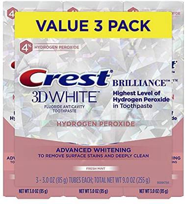 Crest 3D White Brilliance Hydrogen Peroxide Toothpaste with Fluoride Toothpaste