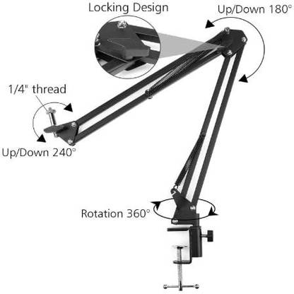 Mukti Traders Fixable 180° Video Stand Robotic Adjustable Phone Holder Tripod