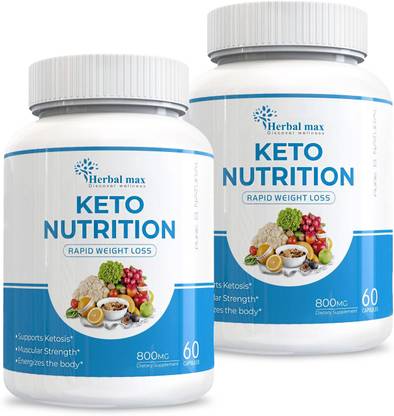 Herbal max Keto Nutrition Rapid Weight Loss for Weight Management - 120 Capsules (Pack of 2)