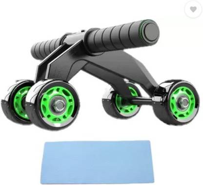 PHB 4 Wheel Exercise Equipment with Knee Pad Mat Ab Exerciser Ab Exerciser