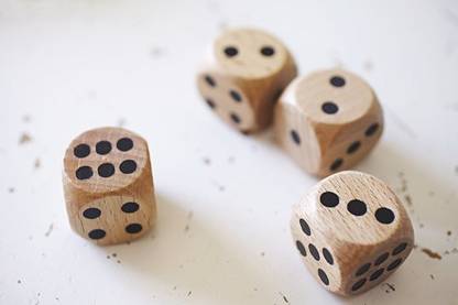 MOREL WOODEN 4PCS BIG DICE BLACK COLORED DOTS FOR PLAYING SNAKE & LADDER LUDO Board Game Accessories