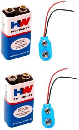 22 TECH Best 9 VOLTS HW BATTERY Connector HI-WATT 100% 9V Long Life Battery science kit Power Supply Electronic Hobby Kit
