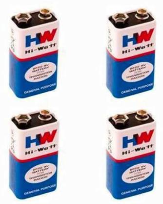 22 TECH (Pack of 4) 9 VOLTS HW BATTERY, HI-WATT 100% 9V Long Life Battery Electronic Components Electronic Hobby Kit