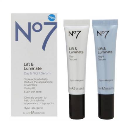 No7 Lift & Luminate Day & Night Serum, 0.5 oz