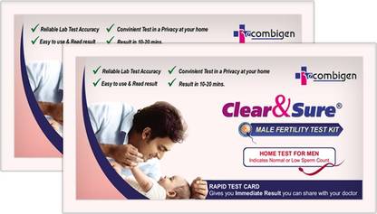 Clear & Sure Fertility Test Kit for Men|Indicate Normal or Low Sperm Count|Convient Sperm Kit