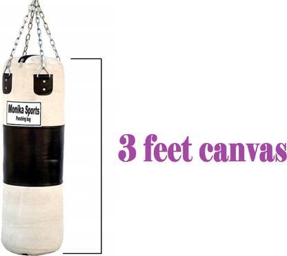 Monika Sports Unfilled Heavy Canvas Punching Bag with Hanging Chain Boxing Kit
