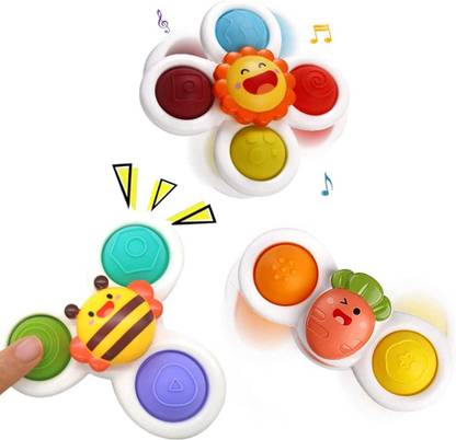 PATPAT Toys 12-18 Months Suction Cup Spinner Toy, Fidget Sensory Toy Birthday