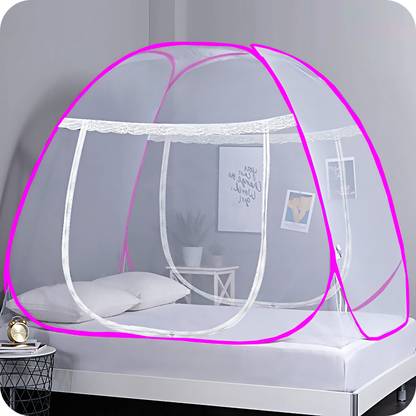 MOM SKIN SOLUTIONS Pro Large Foldable Net/Strong Premium 30gsm/Pvc Coated Steel/Corrosion Resistant Polyester Washable Adults Mosquito Net